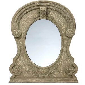 Specchio con cornice e decori in resina Blanc Mariclò