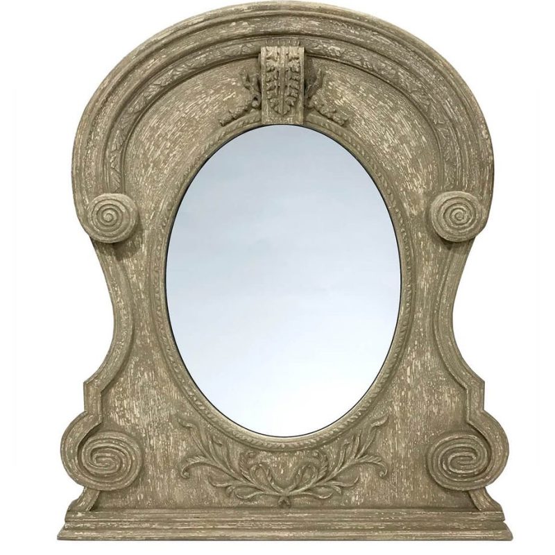 Specchio con cornice e decori in resina Blanc Mariclò