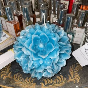 Candela sfera con fiori intagliati a mano CERERIA DI PARMA diametro 10cm