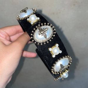 Frontino nero con applicazioni Blanc Mariclò