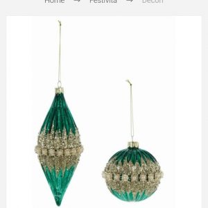 DECORAZIONE NATALIZIA ASSORTITA VERDE BLANC MARICLO'