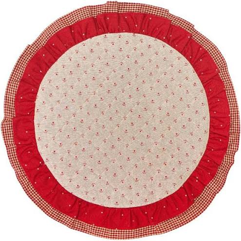 Tovaglietta tonda con balza 40x40 cm