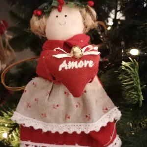 DECORAZIONI NATALIZIE Angeli con dedica h15 cm