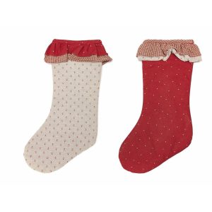 DECORAZIONI NATALIZIE Calza con balza 40x22 cm