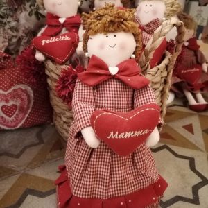 DECORAZIONI NATALIZIE Nuvole di Stoffa Bambola ferma porta con dedica h 30