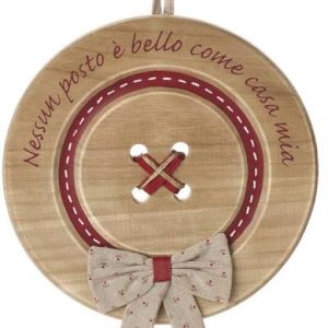 DECORAZIONI NATALIZIE Bottone con dedica e fiocco h29 cm