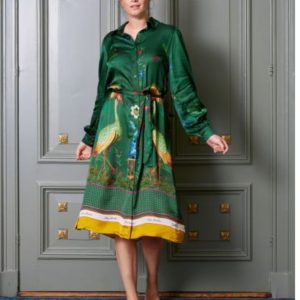 Camicia da notte gli uccelli innamorati di verde taglia XL