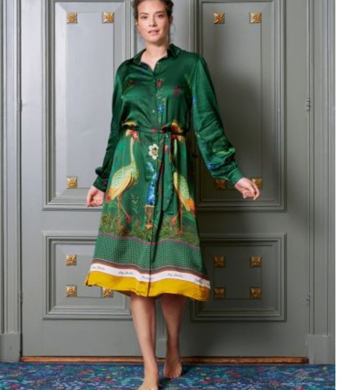 Camicia da notte gli uccelli innamorati di verde taglia XL