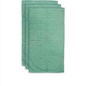 Asciugamano 55x100 piu ospite Tile de Pip Green Pip Studio