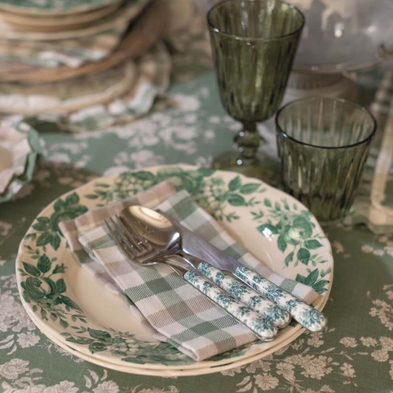 set 18 posate Splendor Verde Blanc Mariclò