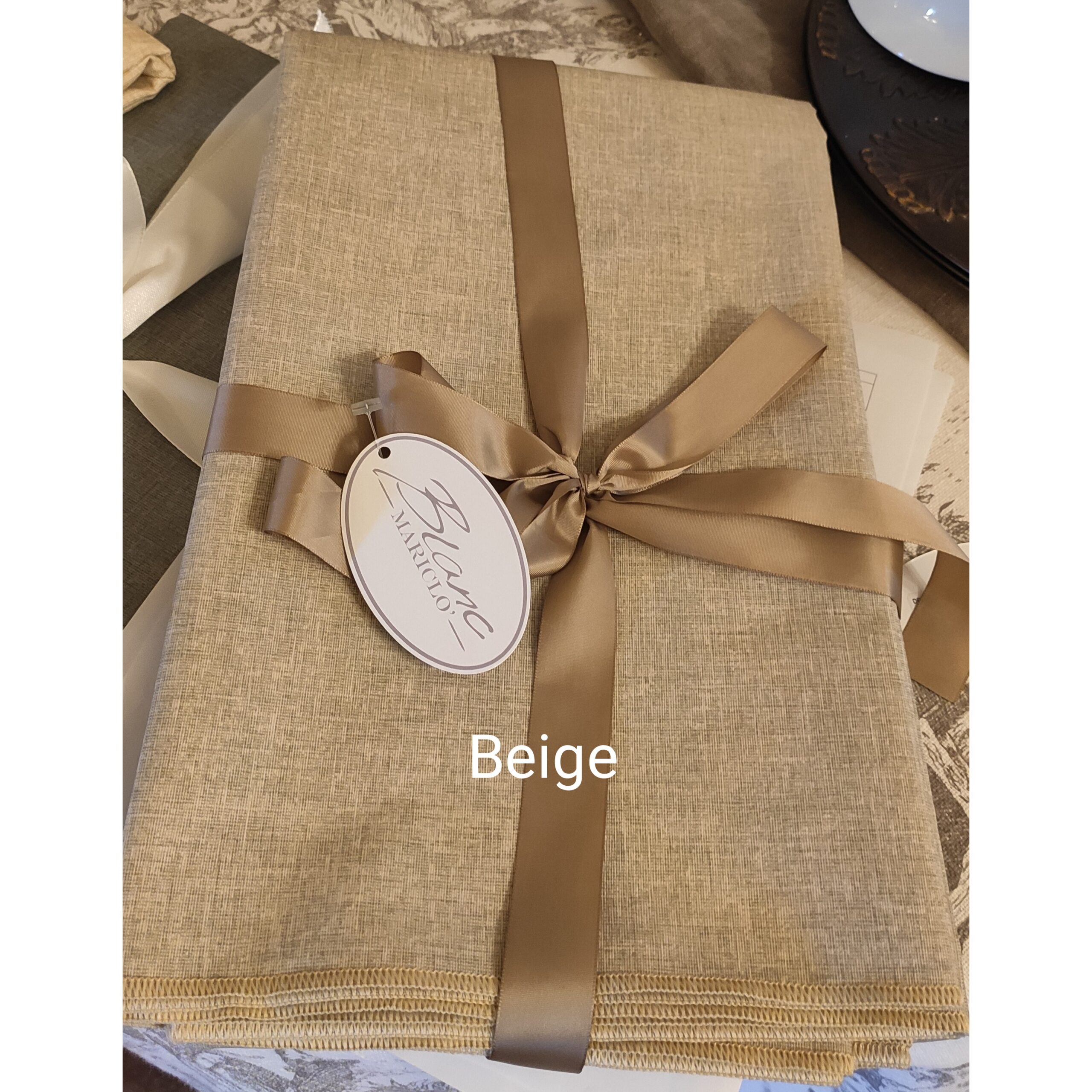 Tovaglia Cerata Naturale, Beige o Grigia Blanc Mariclò 140x180 cm - immagine 4