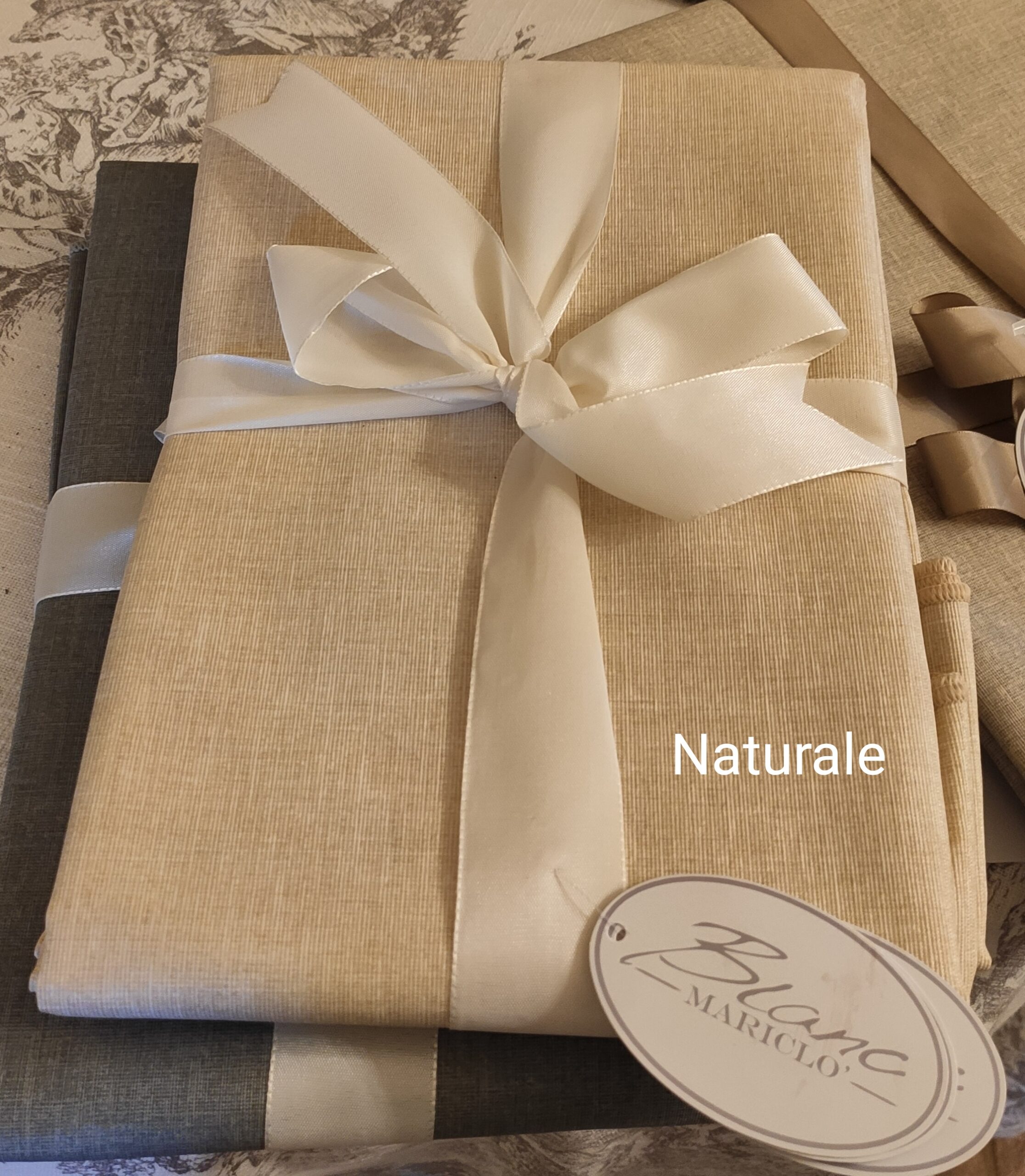 Tovaglia Cerata Naturale, Beige o Grigia Blanc Mariclò 140x180 cm - immagine 5