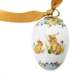 Uovo "Spring Easter" con coniglietto e fiori 4x7h Royal Family Collection