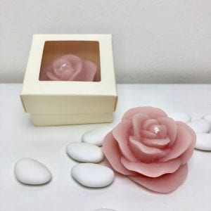 Rosellina Bombo con scatola Cipria, Verde Salvia, Grigia 7x7x4 cm