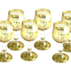 Bicchierino Molato 6 pezzi dec cestino Ambra confezione Royal Family