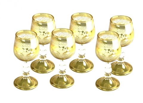 Bicchierino Molato 6 pezzi dec cestino Ambra confezione Royal Family