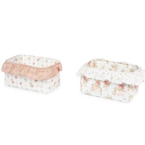 Cestino in tessuto imbottito con balze Annette Nuvole di Stoffa