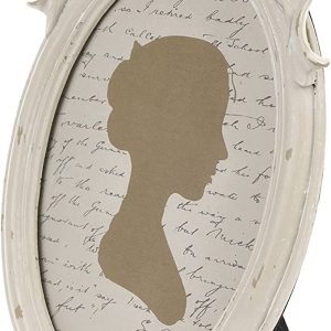 Cornice Porta Foto Ovale Fiocco Resina Tortora Nuvole di Stoffa