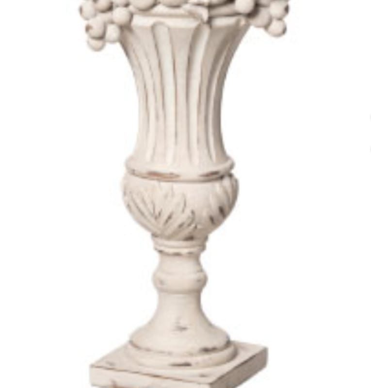 Centrotavola Candeliere piccolo in resina bianco anticato L'Arte di NacchiL16xL15xH33