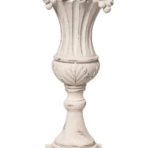 Centrotavola Candeliere grande in resina bianco anticato L'Arte di Nacchi 16x16x39