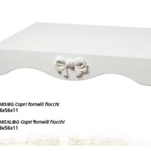 Copri Fornelli in MDF bianco con decoro fiocco misura grande L'Arte di Nacchi
