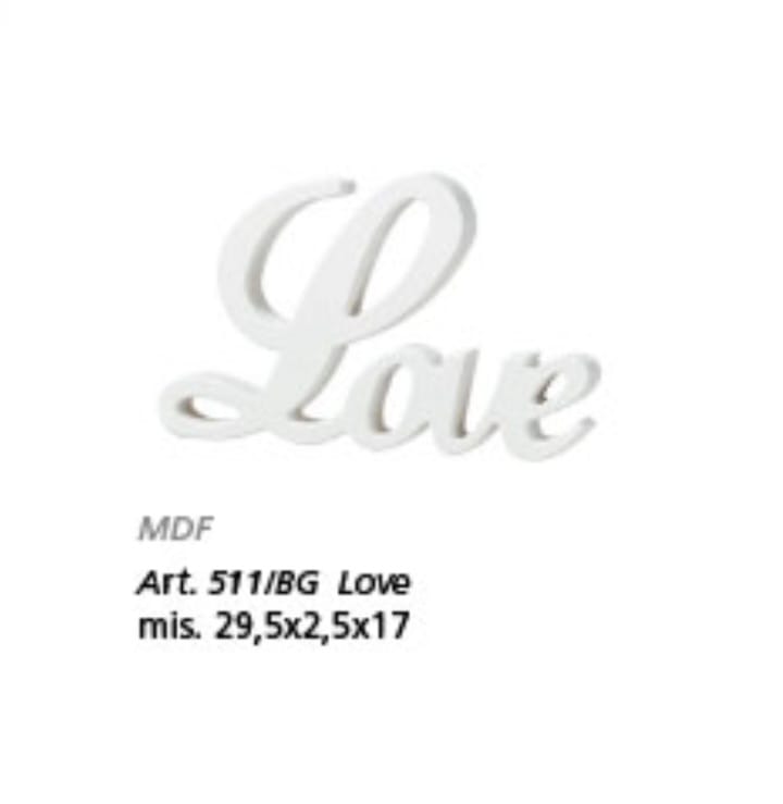 Decoro Scritta "LOVE" in MDF bianca L'Arte di Nacchi