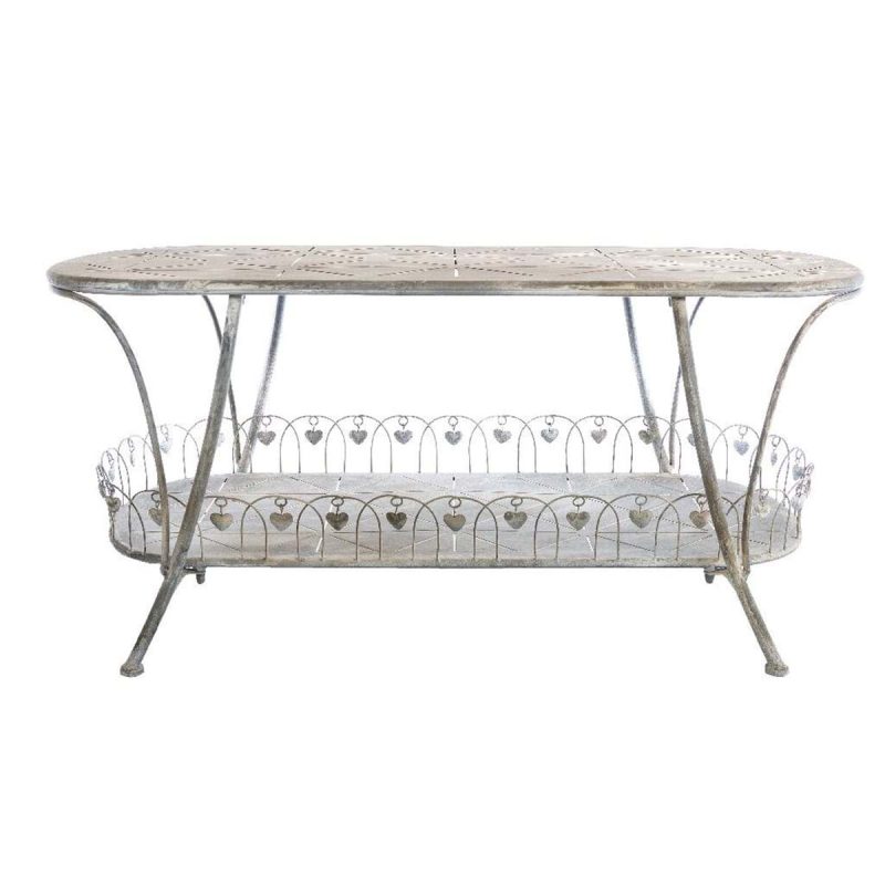 Tavolino Basso in metallo anticato Blanc Mariclò