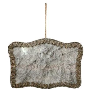 Specchio anticato metallo e vetro Blanc Mariclò L30,5xP2,5xH20 cm