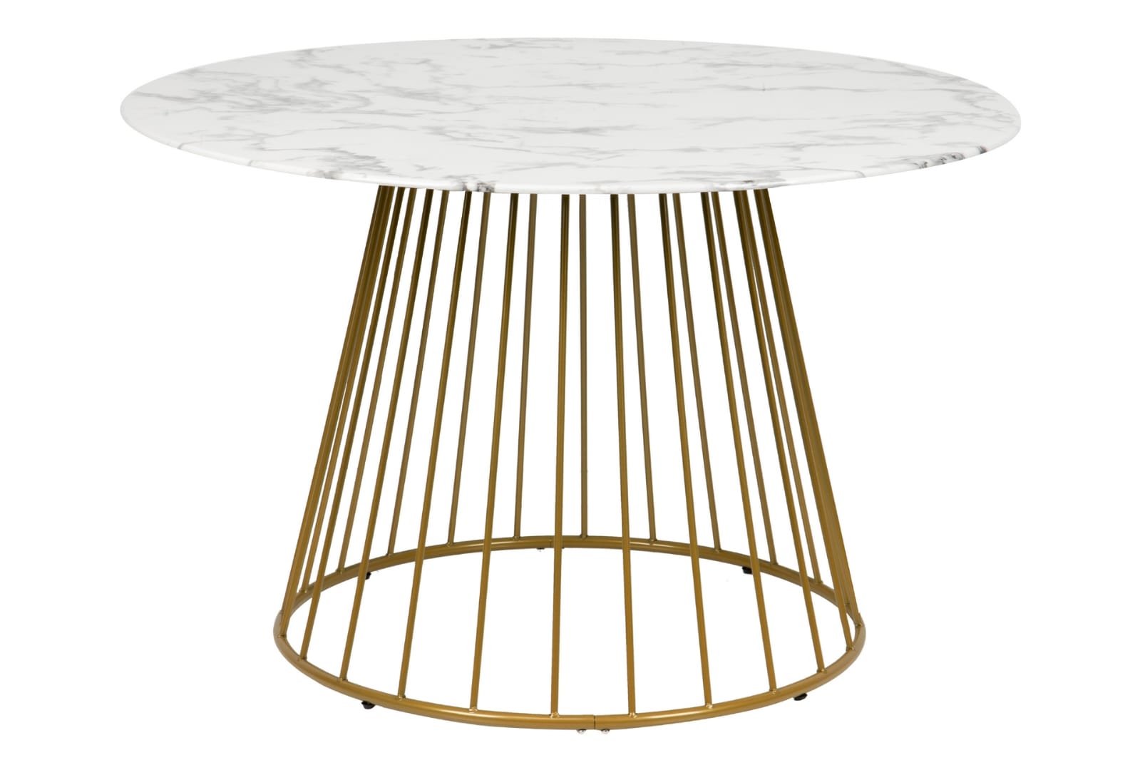 Tavolo tondo metallo bianco e dorato Garpe 120x120x75 cm