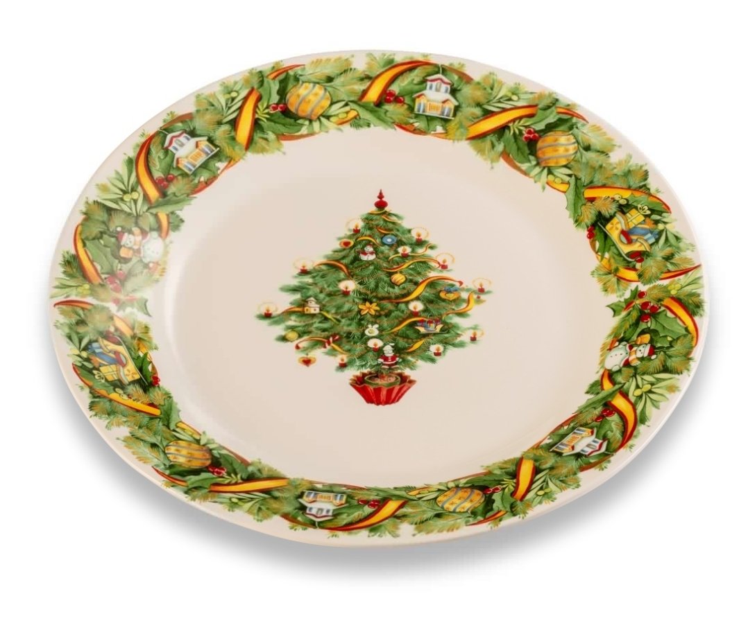 Piatto tondo porcellana decorata 39 cm Lamart