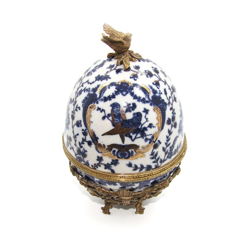 UOVO CERAMICA CM24 CON UCCELLINO E BASE BR., Royal Family Sheffield