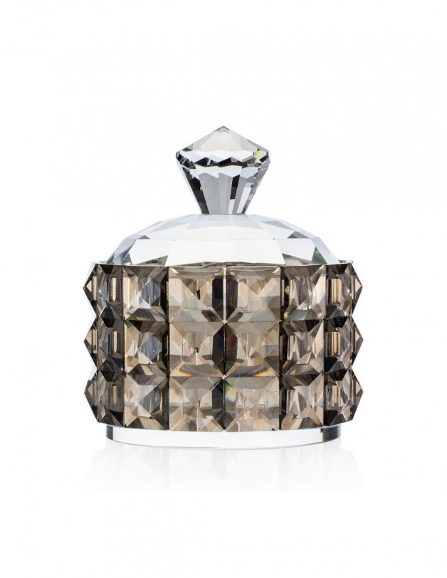 Scatola Media rotonda fumè 11,5x13,5 cm Emò