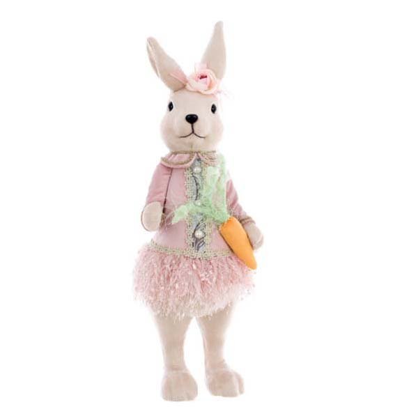 Decoro Coniglietta con abito in tessuto collezione Corelli di Blanc Mariclò L17 x P13 x H52