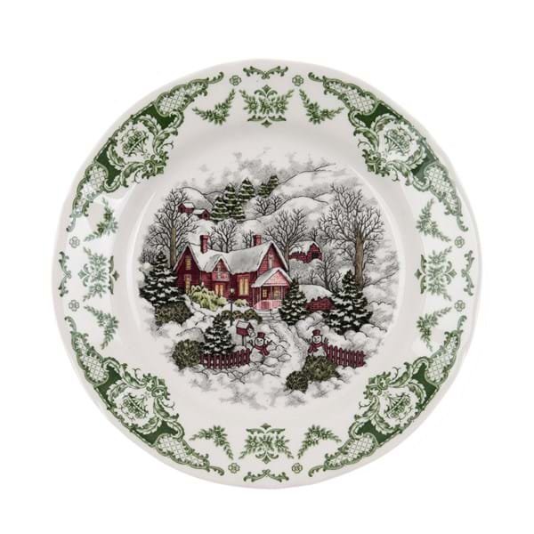 Servizio di piatti natalizio per 6 persone 18 pezzi collezione Winter Wonderland di Blanc Mariclò