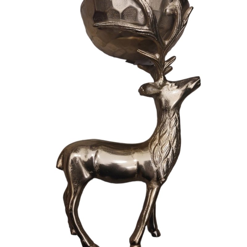 Renna con ciotola grande L 35,5 x P 26,5 x H 61 cm Fiori di Lena