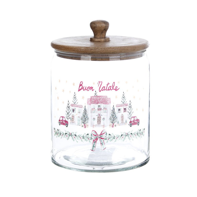 Barattolo con coperchio Natale Italiano Blanc Mariclò 13x21x13 cm