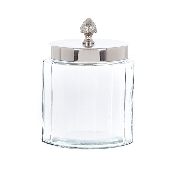 Barattolo in vetro con coperchio acciaio H 14 cm collezione Carson