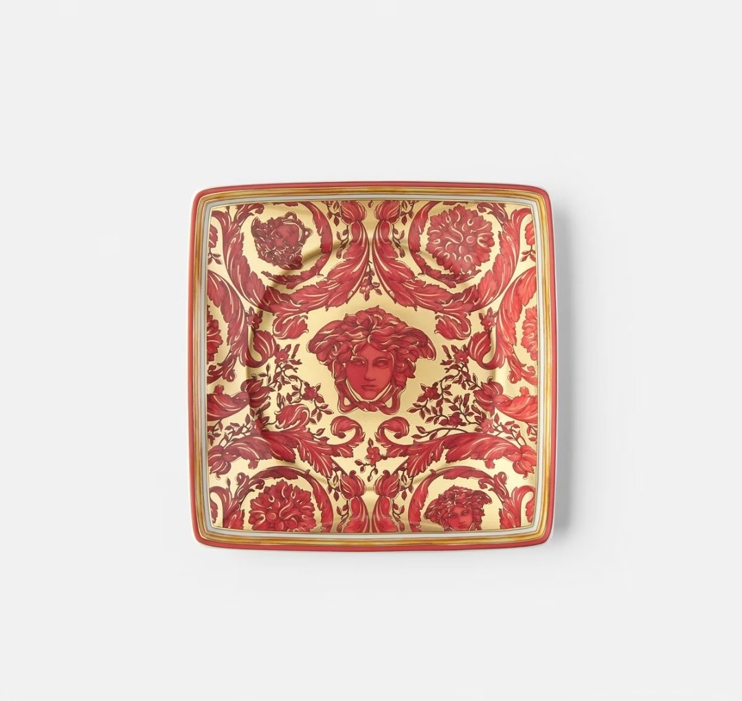 Coppetta quadrata Versace Medusa Garland Red 12 cm