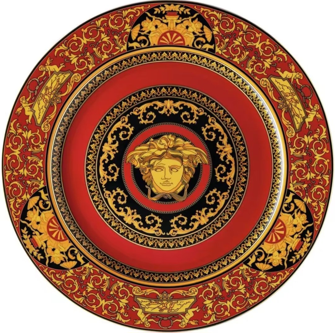 Piatto Versace Porcellana Medusa red