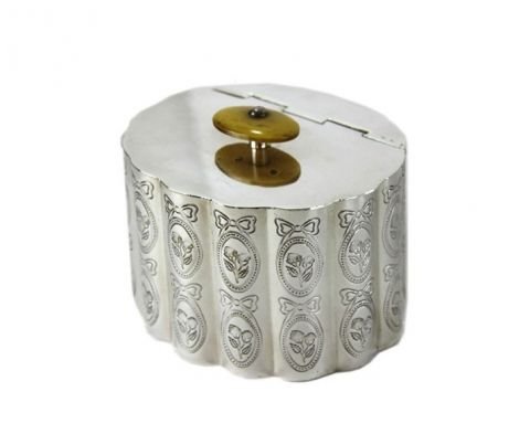 Scatola incisa media pomello corno Royal Family Sheffield