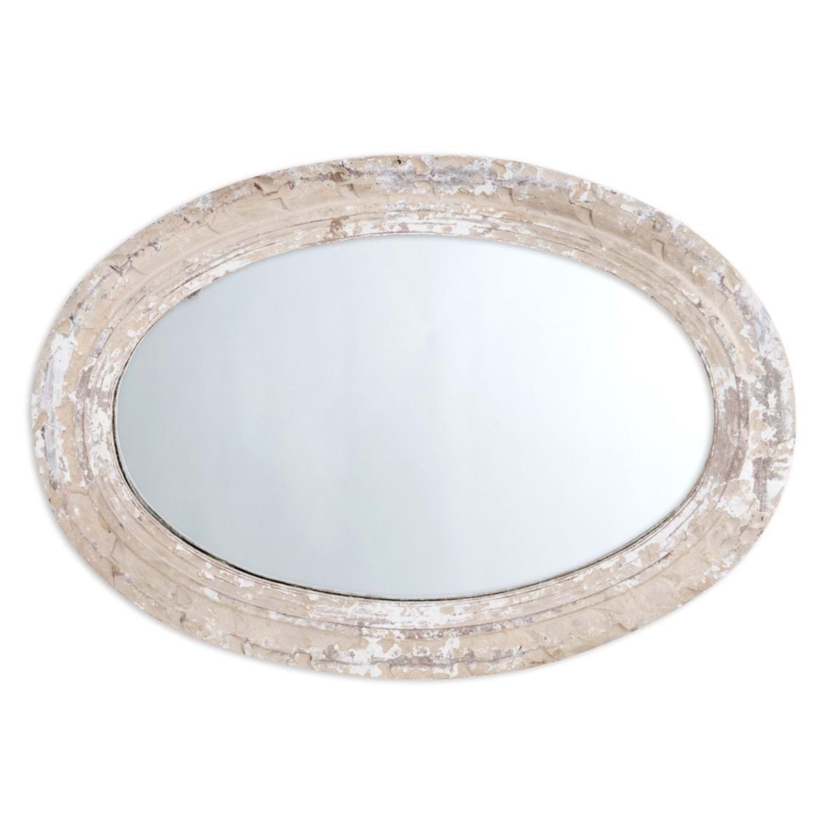 Specchio ovale con cornice a stucco antico collezione Specchi 46x3x66 di Blanc Mariclò