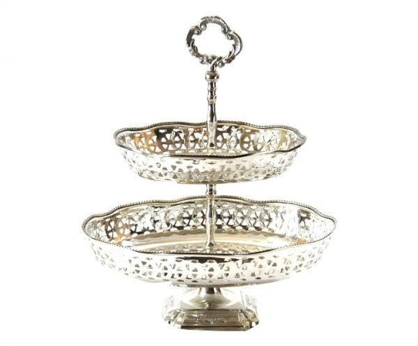 Alzatina trofarata ovale 2 piani di Royal Family