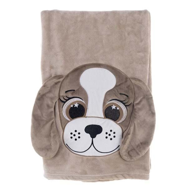 PLAID CON CAGNOLINO RICAMATO di Blancmariclo