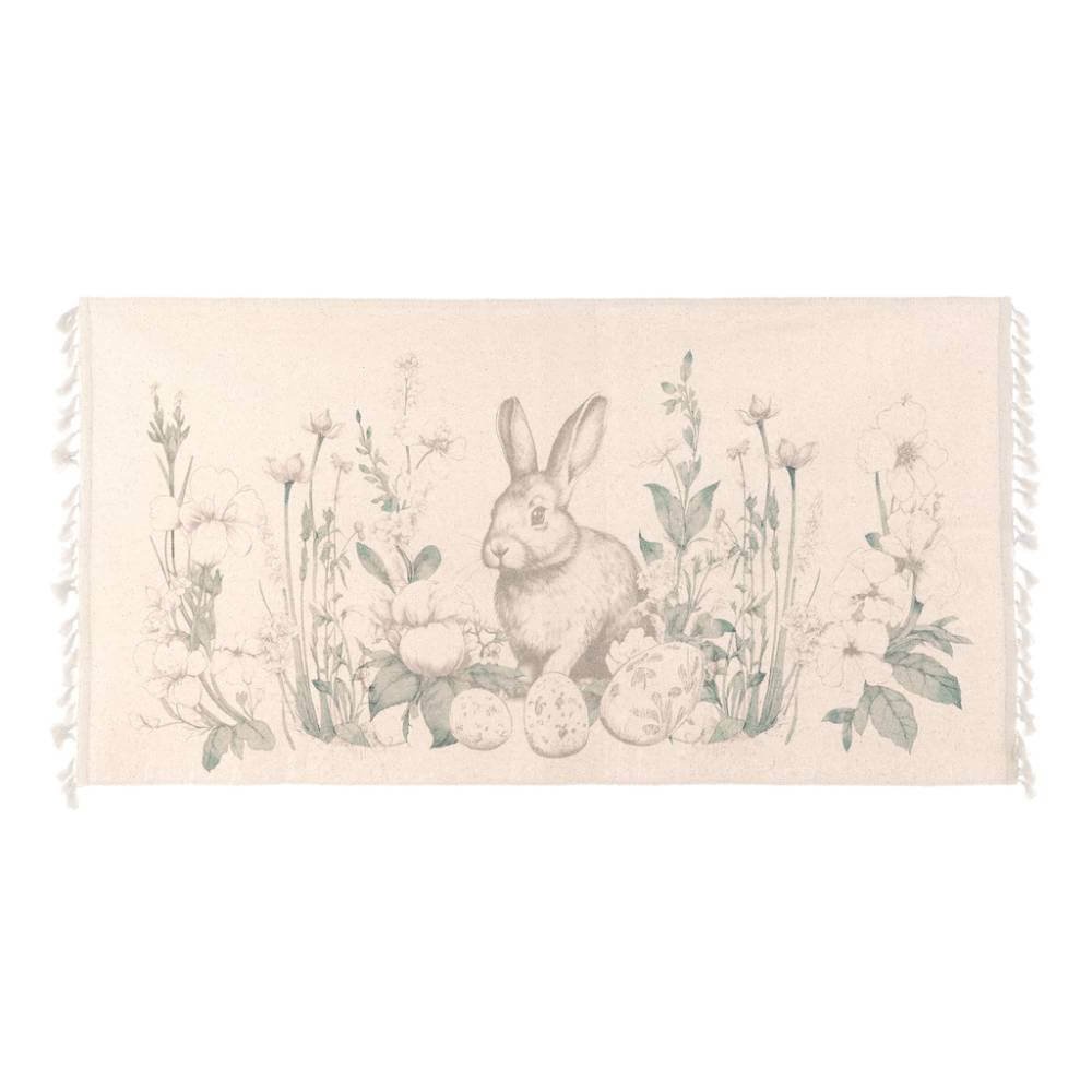 Tappeto con Frange – Le Jardin des Lapins di BLANC MARICLO'