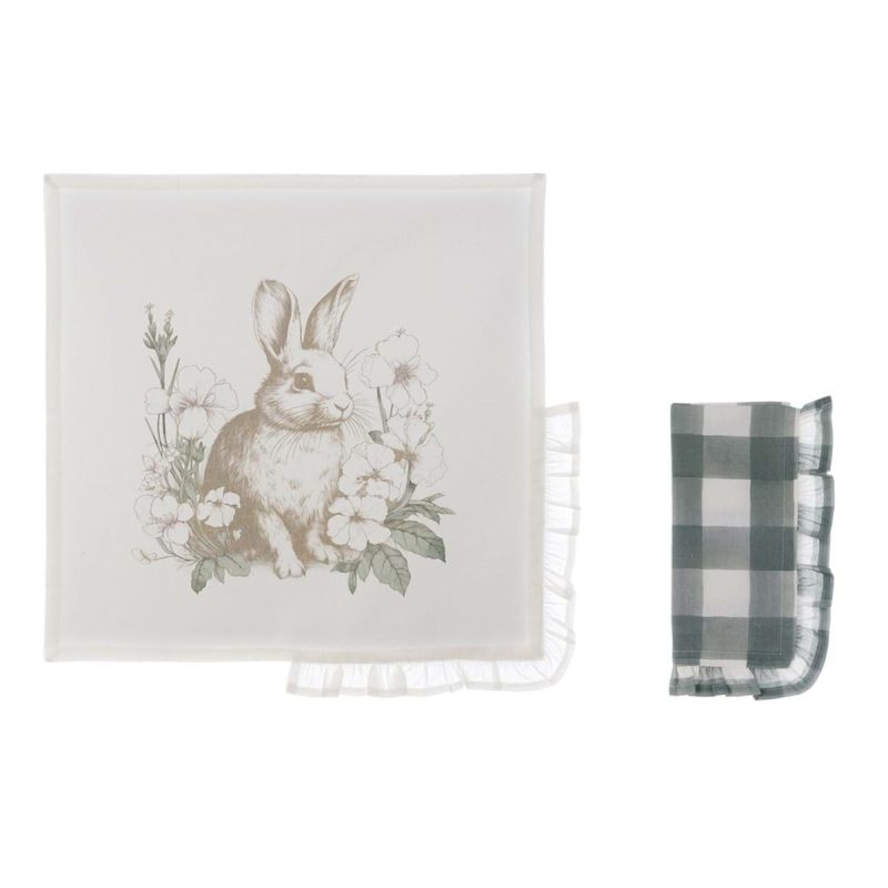 tovaglioli con gala coll le Jardin des Lapins di Blanc Mariclò