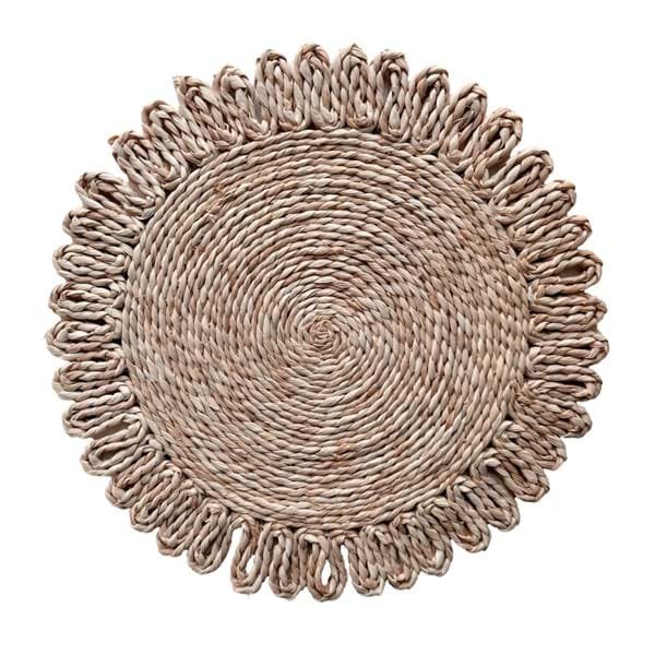 Sotto piatto decorativo in juta cdi BLANC MARICLÒ