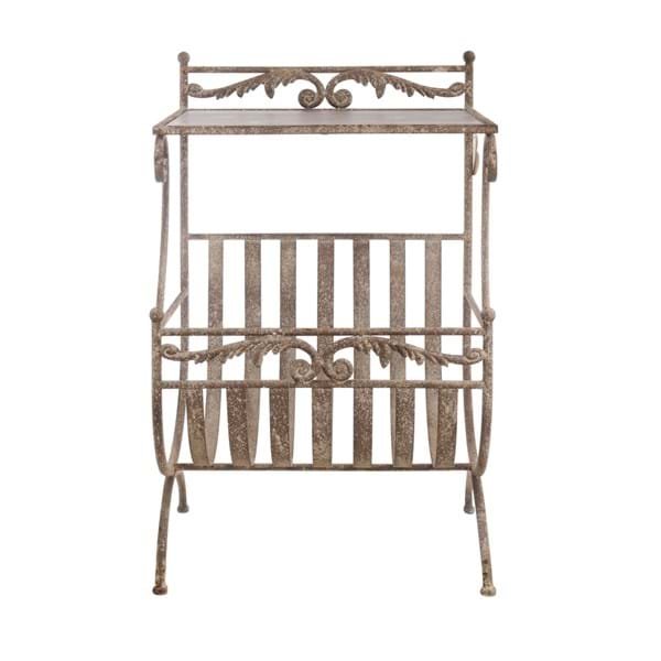 portariviste in ferro con base tavolino in legno. di Blancmariclo