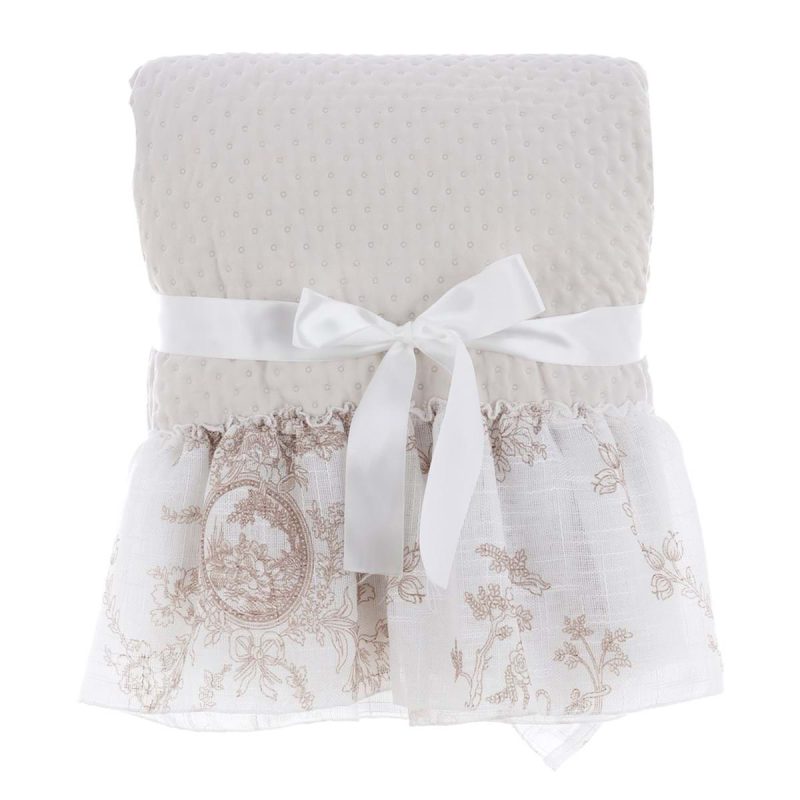 Trapunta Singola con gala in lino toile de jouy di Blancmariclo