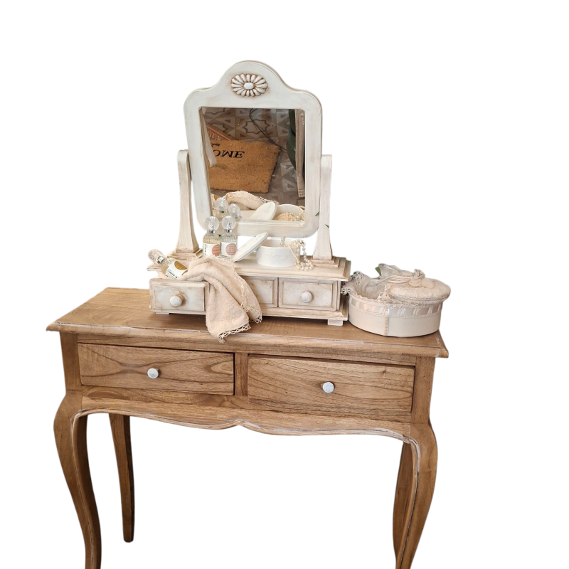 consolle da trucco con specchio basculante