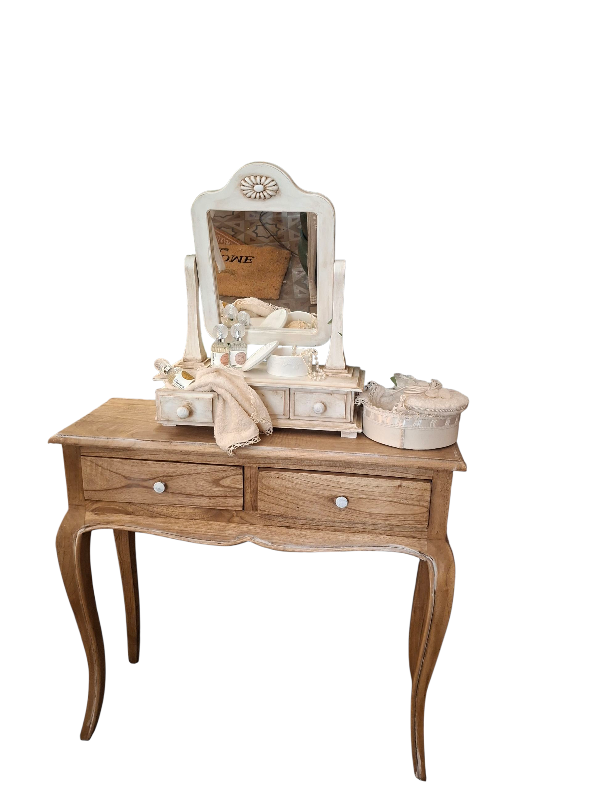 consolle da trucco con specchio basculante